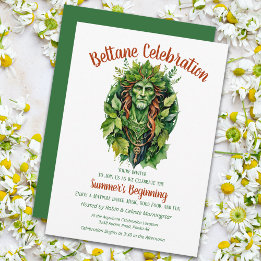 Beltane Keltische Greenman Bosgod Sabbat Feest Kaart