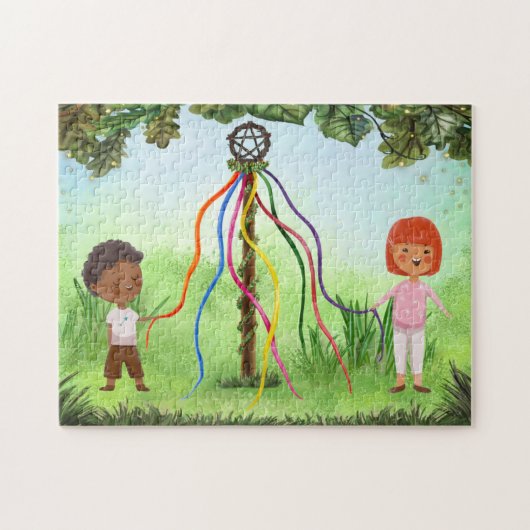 Beltane Kinder Game Maypole Dance Legpuzzel (Horizontaal)