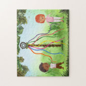 Beltane Kinder Game Maypole Dance Legpuzzel (Verticaal)