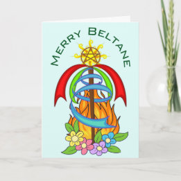 Beltane Mayday Maypole Wiccan Sabbat Holiday Kaart