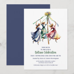 Beltane Meiboom Dans Zomer Sabbat Feest Kaart