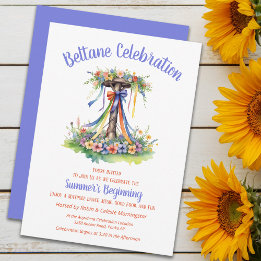 Beltane Meiboom Zomer Bloemrijke Sabbat Feest Kaart