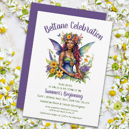 Beltane Summer Fairy Floral Sabbat Party Kaart