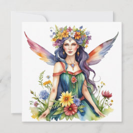 Beltane Summer Fairy Floral Wicca Sabbat  Feestdagenkaart