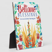 Beltane Summer Flowers Fire & Maypole Wiccan Fotoplaat (Zijkant)