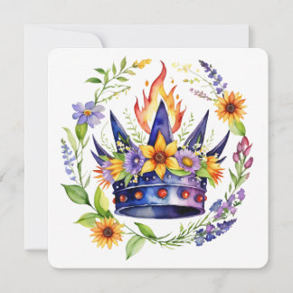 Beltane Vuur Kroon Zomer Bloemrijke Sabbat Feestdagenkaart