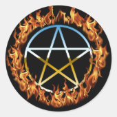 Beltane Vuurpentakel Ronde Sticker (Voorkant)