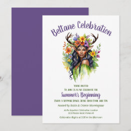 Beltane Zomer Fee Florale Sabbat Feest Kaart