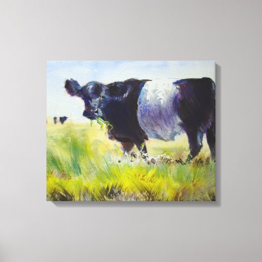 Belted Galloway Koe schilderij Canvas Afdruk (Voorkant)