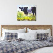 Belted Galloway Koe schilderij Canvas Afdruk (Insitu (Slaapkamer))