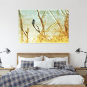 Belted Kingfisher bij Rivers Edge Abstract Canvas Afdruk (Insitu (Slaapkamer))