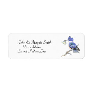 Belted Kingfisher - Bird, Natuur Address Label