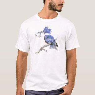 Belted Kingfisher - met vis - Collectie van vogels T-shirt