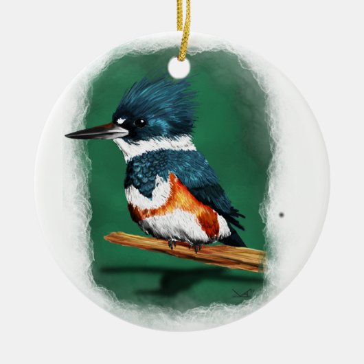 Belted Kingfisher Ornament (Voorkant)