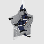 Belted Kingfisher paar Ornament (voorkant)