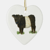 "Beltie" Belted Galloway Keramisch Ornament (Rechts)