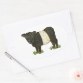 "Beltie" Belted Galloway Ovale Sticker (Envelop)