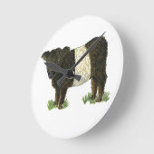 "Beltie" Belted Galloway Ronde Klok (Hoek)