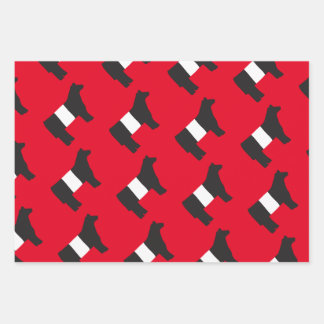 Beltie, getande schotel voor cadeautjes inpakpapier vel