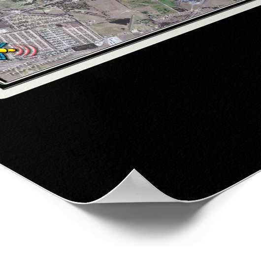 Belton Lake Texas Satellite Poster Map (Coin)