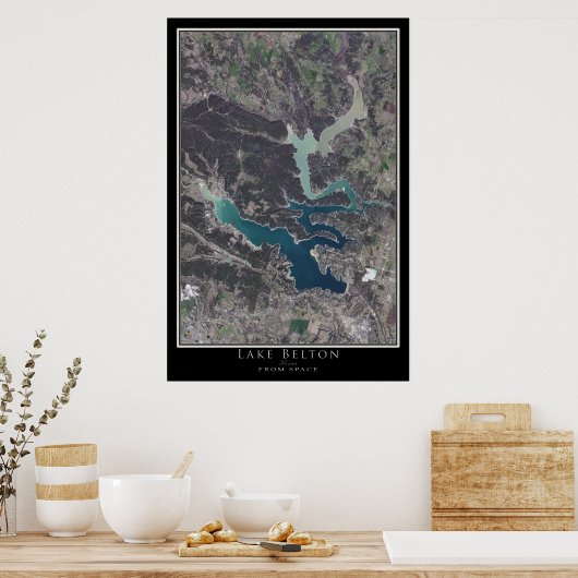 Belton Lake Texas Satellite Poster Map (Cuisine)