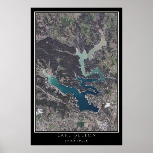 Belton Lake Texas Satellite Poster Map (Voorkant)