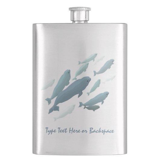 Beluga Flask Custom Beluga Whale Art Drink Flask Flacon (Voorkant)