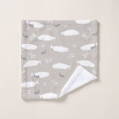 Béluga Sur Pastel Grey Illustration (Gant de toilette)