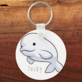 beluga walvis boft charme sleutelhanger (Voorkant)