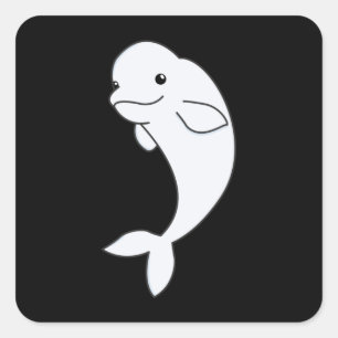 Beluga walvisdieren voor kinderen vierkante sticker