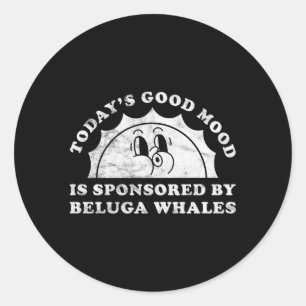 Beluga-walvissen of Beluga-walvis Ronde Sticker