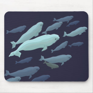 Beluga Whale Art Mousepad Baby Whale Decor Muismat