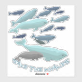 Beluga Whale Art Sticker Personalized Whale Decals (Vel)
