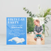 Beluga Whale Blue Arctic Ocean Birthday Kaart (Staand voorkant)
