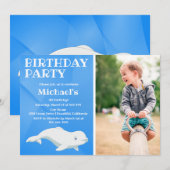 Beluga Whale Blue Arctic Ocean Birthday Kaart (Voorkant / Achterkant)