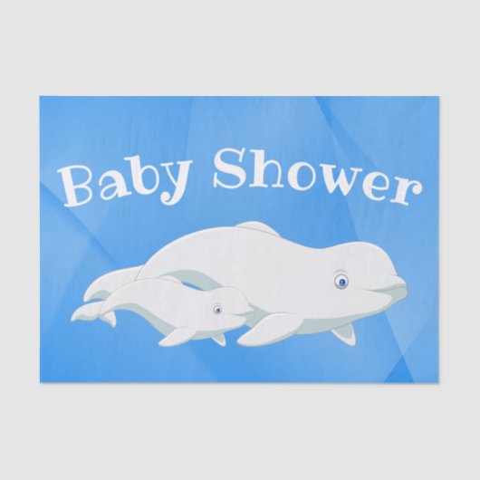 Beluga Whale Blue, White Arctic Ocean Baby Tissuepapier (Voorkant)