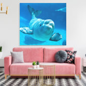 Beluga Whale Canvas Afdruk (Insitu (Woonkamer))