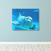 Beluga Whale Canvas Afdruk (Insitu (Houten vloer))