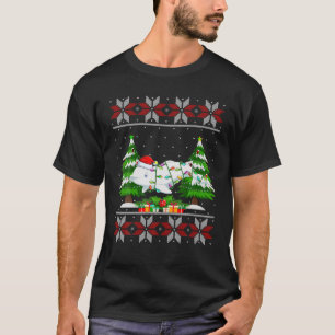 Beluga Whale Christmas Tree Lights Lelijke trui SA T-shirt