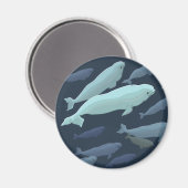 Beluga Whale Fridge Magnet Whale Art Cadfts (Recto/Verso)