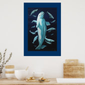 Beluga Whale Imprimer Poster Marine Life Baleine I (Cuisine)