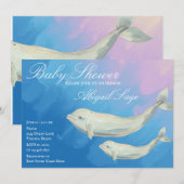 Beluga Whale Ma en Calf Baby shower Invitation Kaart (Voorkant / Achterkant)