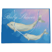 Beluga Whale Mam en Calf Baby shower Groot Cadeauzakje (Voorkant)