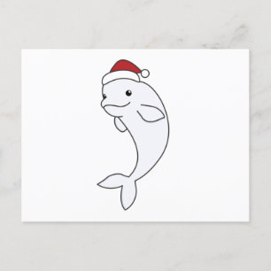 Beluga Whale Merry Winter Animals Whales Briefkaart