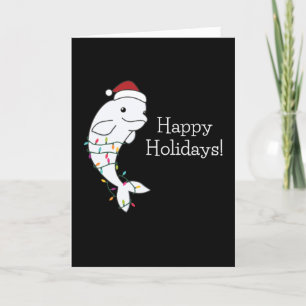 Beluga Whale Merry Winter Animals Whales Feestdagen Kaart