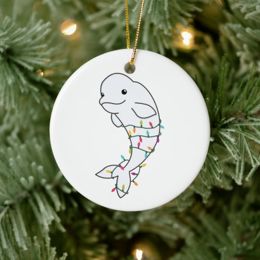 Beluga Whale Merry Winter Animals Whales Keramisch Ornament (Boom)
