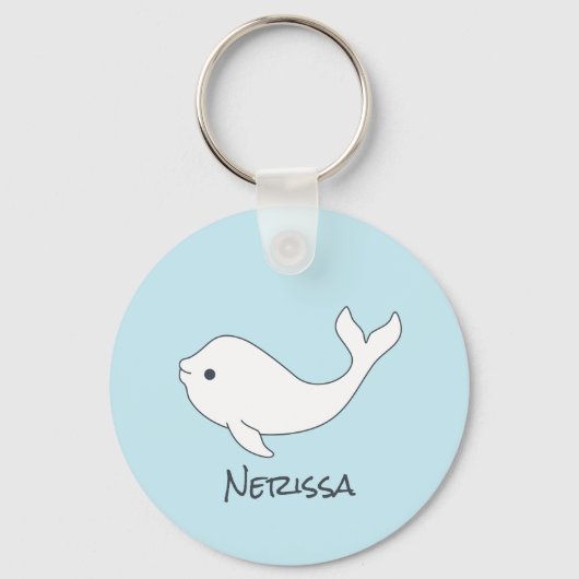 Beluga Whale Name Sleutelhanger (Voorkant)
