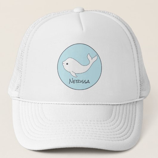 Beluga Whale Name Trucker Hat Trucker Pet (Voorkant)