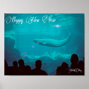 Beluga Whale Nieuwjaar poster
