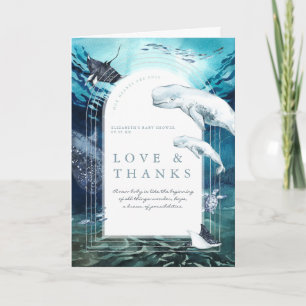 Beluga Whale Ocean Baby shower Hartelijk dank Bedankkaart
